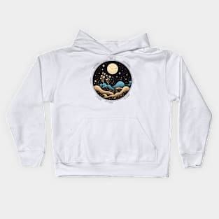 Abstract Moon Over Abstract Clouds Kids Hoodie